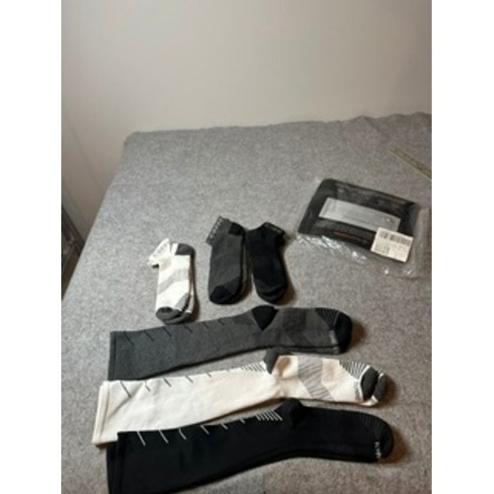 Tommie Copper Womens 6Pack Compression Socks Ankle Over Calf Black White Grey 10